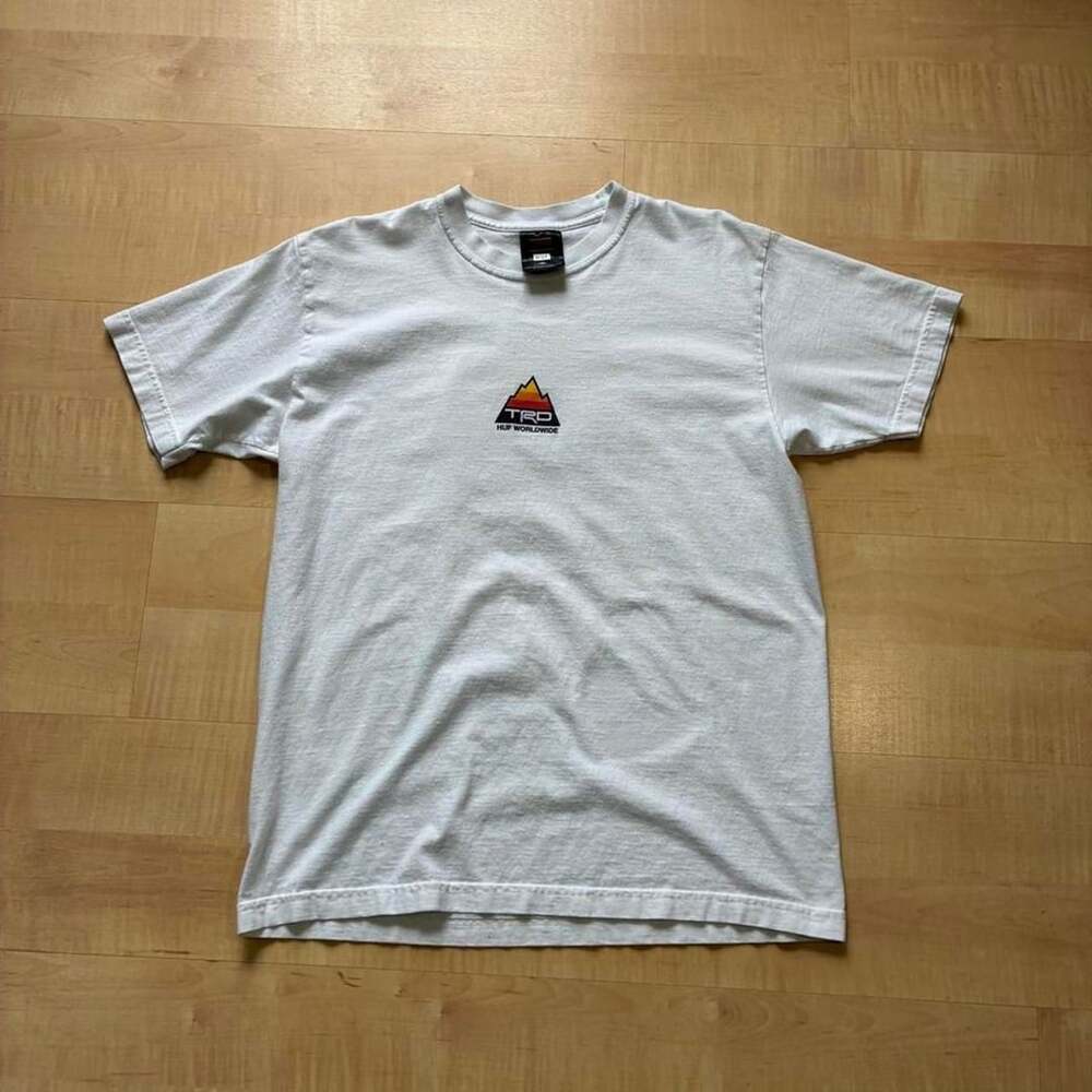 HUF x TRD Toyota Racing Development T-Shirt Size M White Mountain Graphic